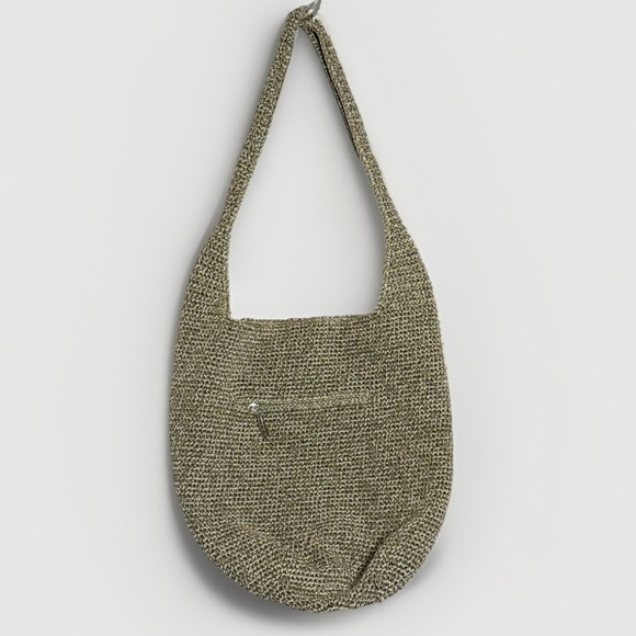 The Sak Handbags - The Sak 120 Hobo Bag Women Tan Brown Knit Crochet Large Shoulder Bag Boho Pocket